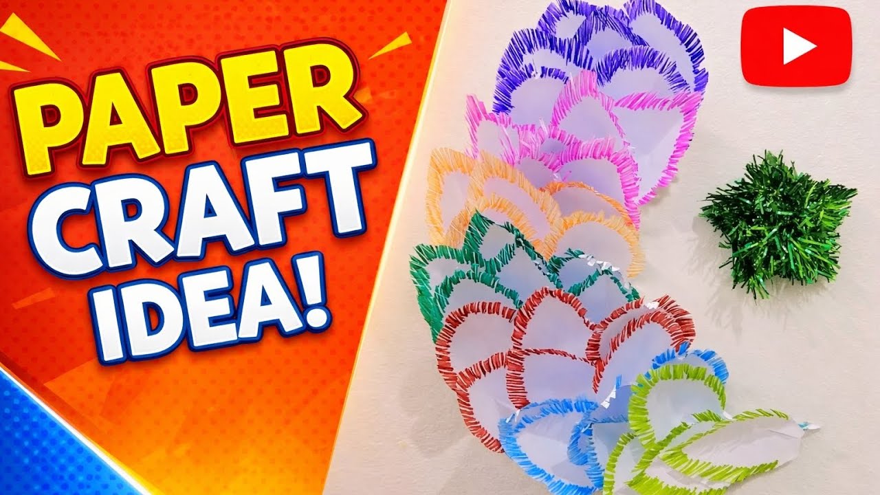 🌈 Easy Room Decor Idea | DIY Paper Wall Hanging Craft