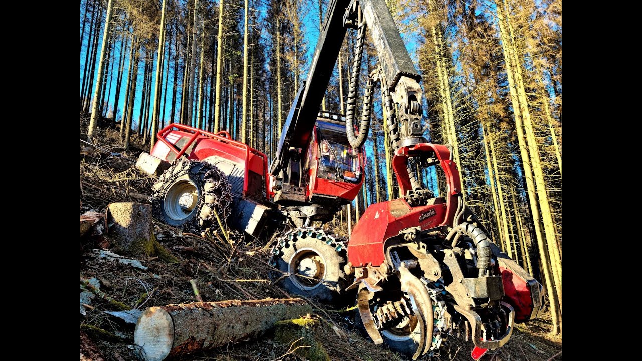 🌲 *Komatsu 951 + T-Winch* • Arbeit im Steilhang • Forstbetrieb D.Wiese • Komatsu 951 am Seil • #3 🌲
