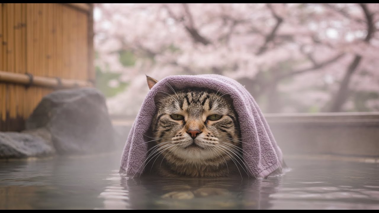 温泉好きな猫、箱根の湯でとろける…😻Hakone Onsen Like You’ve Never Seen Before…