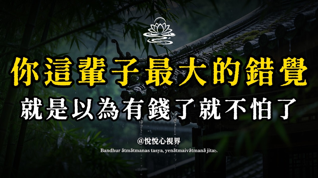你這輩子最大的錯覺，就是以為有錢了就不怕了｜六種人六種恐懼，錢從來不是解藥 #財富真相 #向內求 #中年覺醒 #萬法唯心造 #消除內耗 #人生智慧