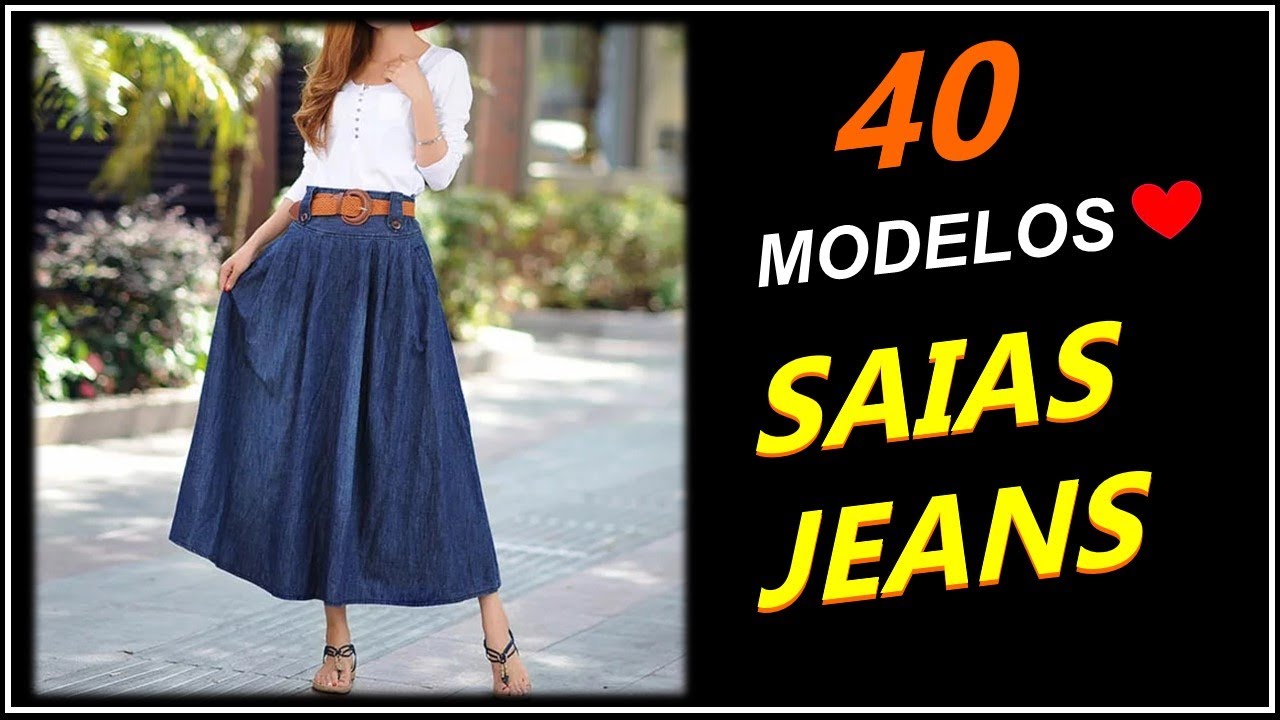 40 Belíssimas Saias Jeans Para Montar Vários Looks - Roupas Lindas ❤️