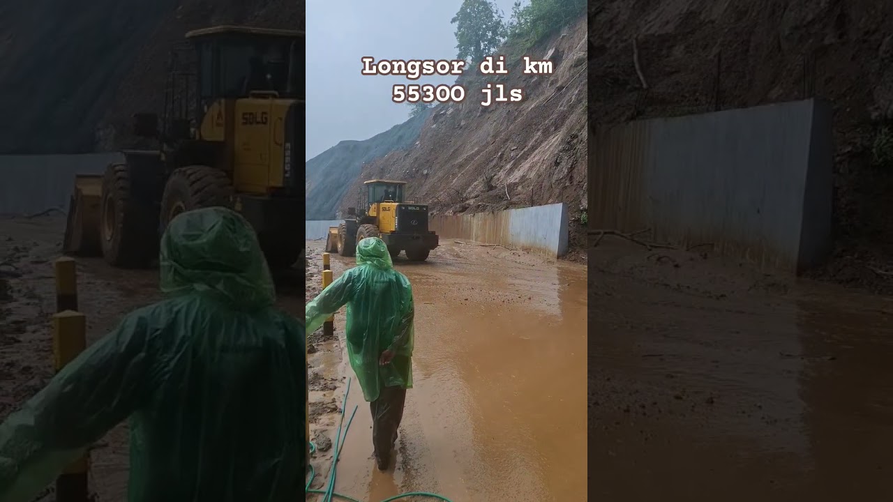 Saat longsor di jls km 553OO #youtubeshorts #automobile #excavator #gladakperak