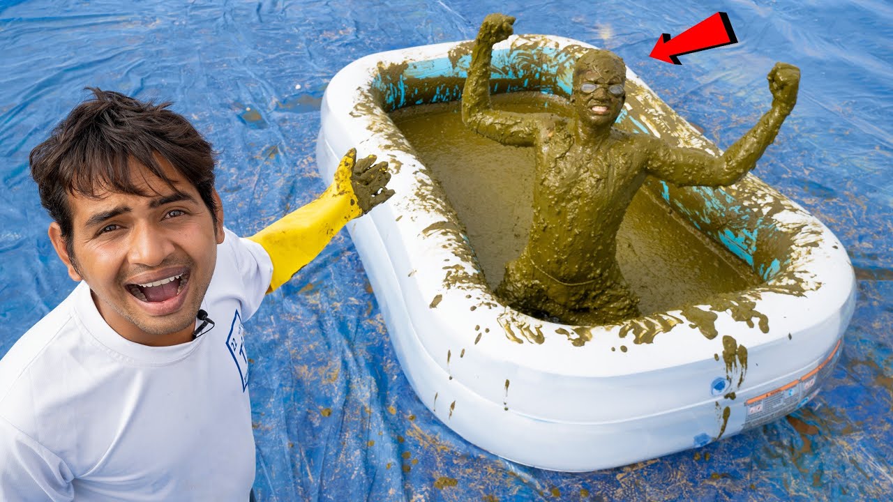Henna Bath Challenge - क्या मेहंदी का रंग चढ़ेगा ? 100Kg Mehndi 😂