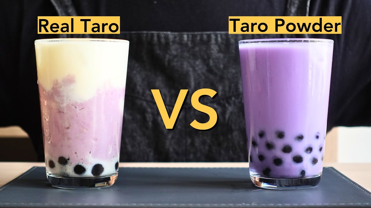 Рецепт молочного чая с таро и пузырьками (Taro Milk Bubble Tea) с настоящим таро или порошком