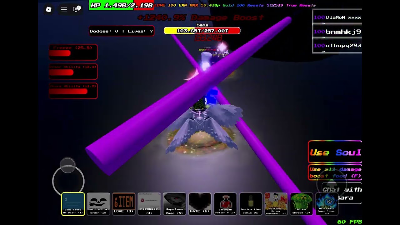 Undertale mania of heros: dust right error sans