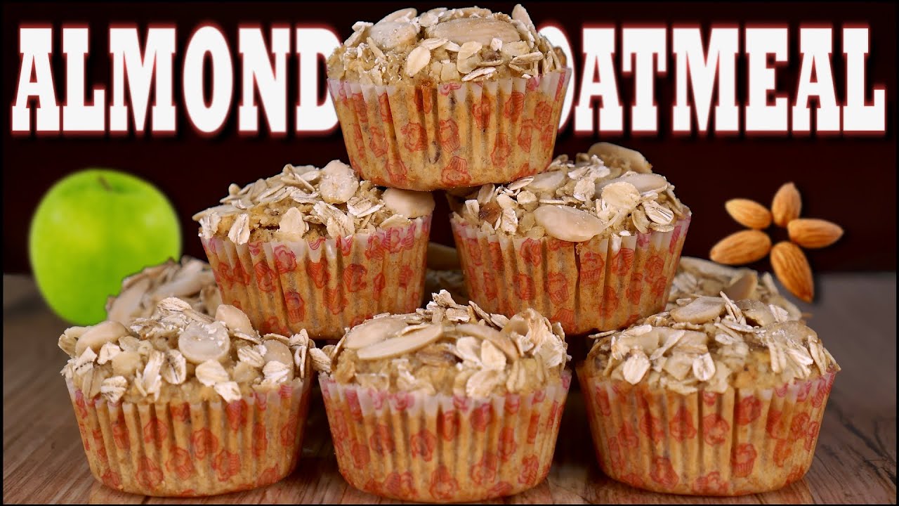 Healthy Almond Oatmeal Muffins Gluten Free & Dairy Free Recipe [Cinnamon Apple]