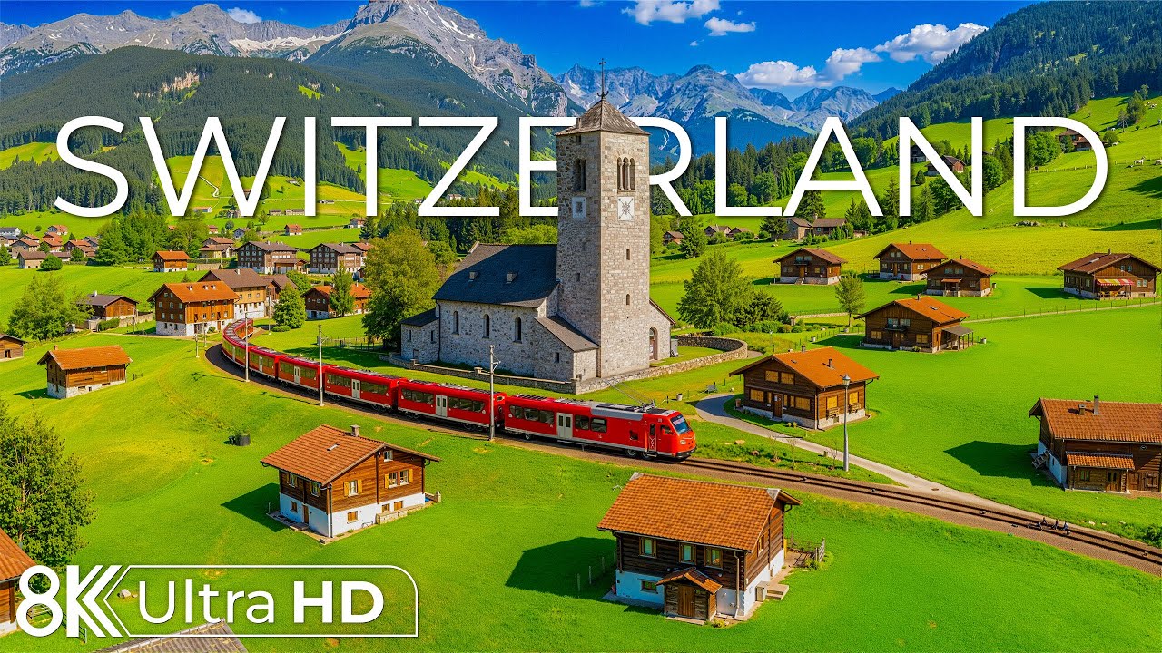 Switzerland 8K | Snowy Peaks, Glacial Lakes & Peaceful Winter Harmony | Nature’s Wonder