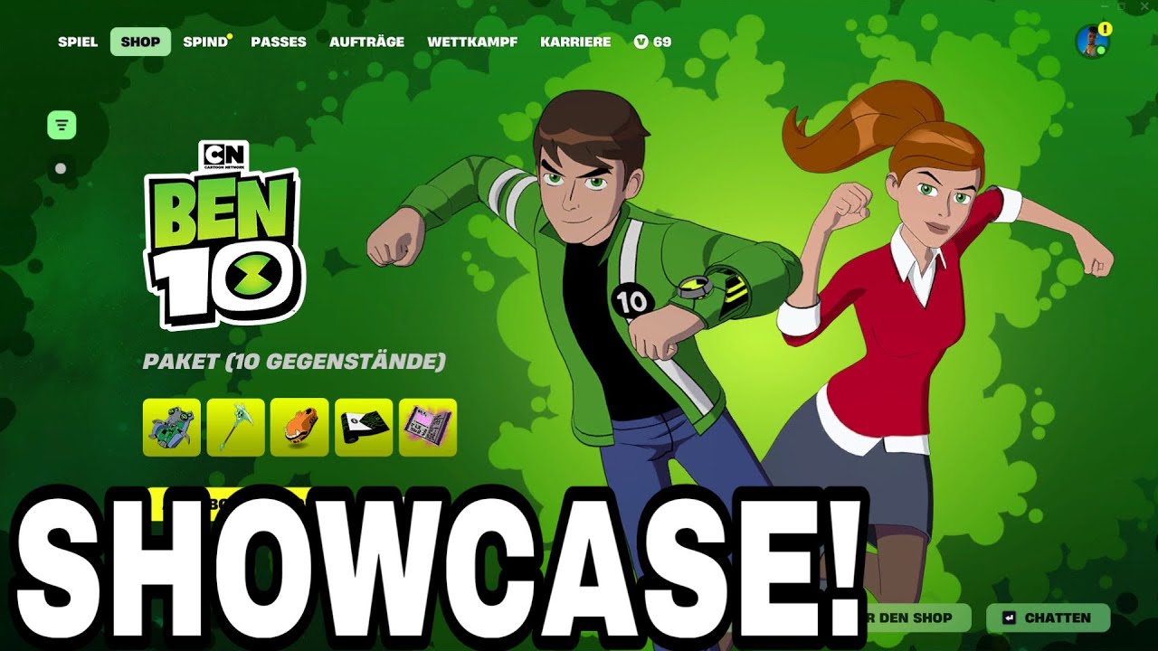 Набор предметов из коллаборации FORTNITE x BEN 10 уже доступен в магазине! 😁 (Демонстрация)
