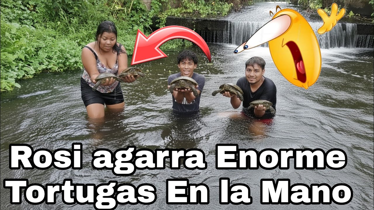 Rosi agarró Una Enorme Tortuga😱En este lago abandonado❤️Andres Sale gritando del Susto