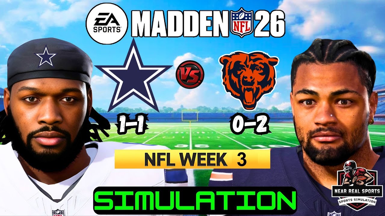 COWBOYS vs BEARS | NFL WEEK 3 | MADDEN 26 PREDICTION