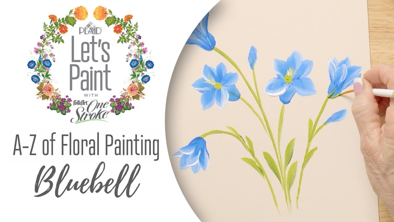 Learn to Paint Bluebells - FolkArt One Stroke A-Z of Floral Painting