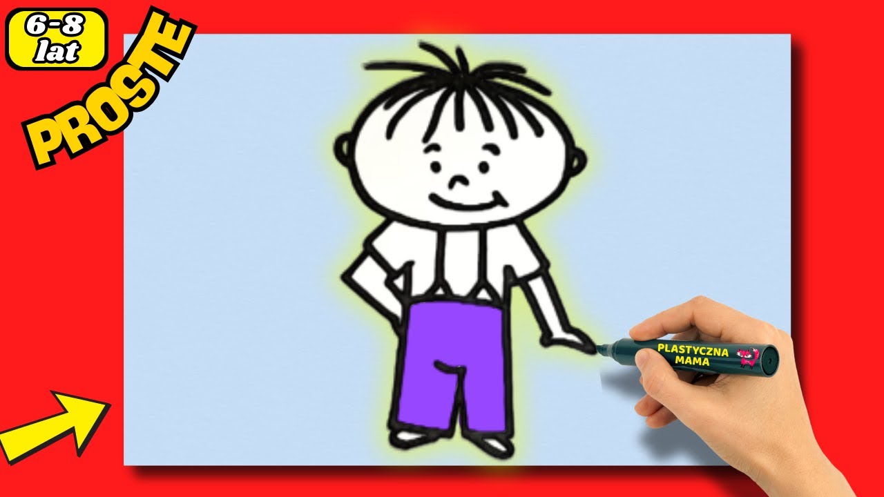 LOLEK - krok po kroku, Nauka rysowania dla dzieci || How to draw a boy named Lolek