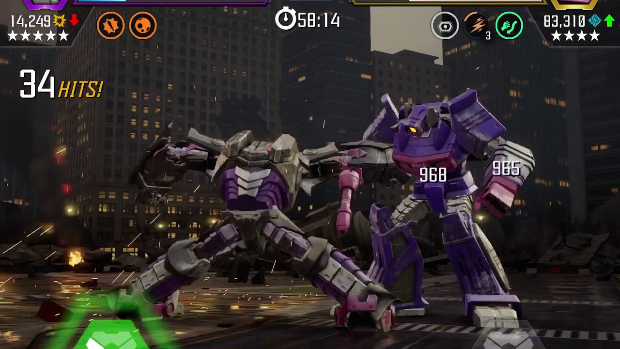 Transformers Forged To Fight. Sig lvl 100 Maxed Out Megatronus vs Scout Shockwave AM lvl 100.