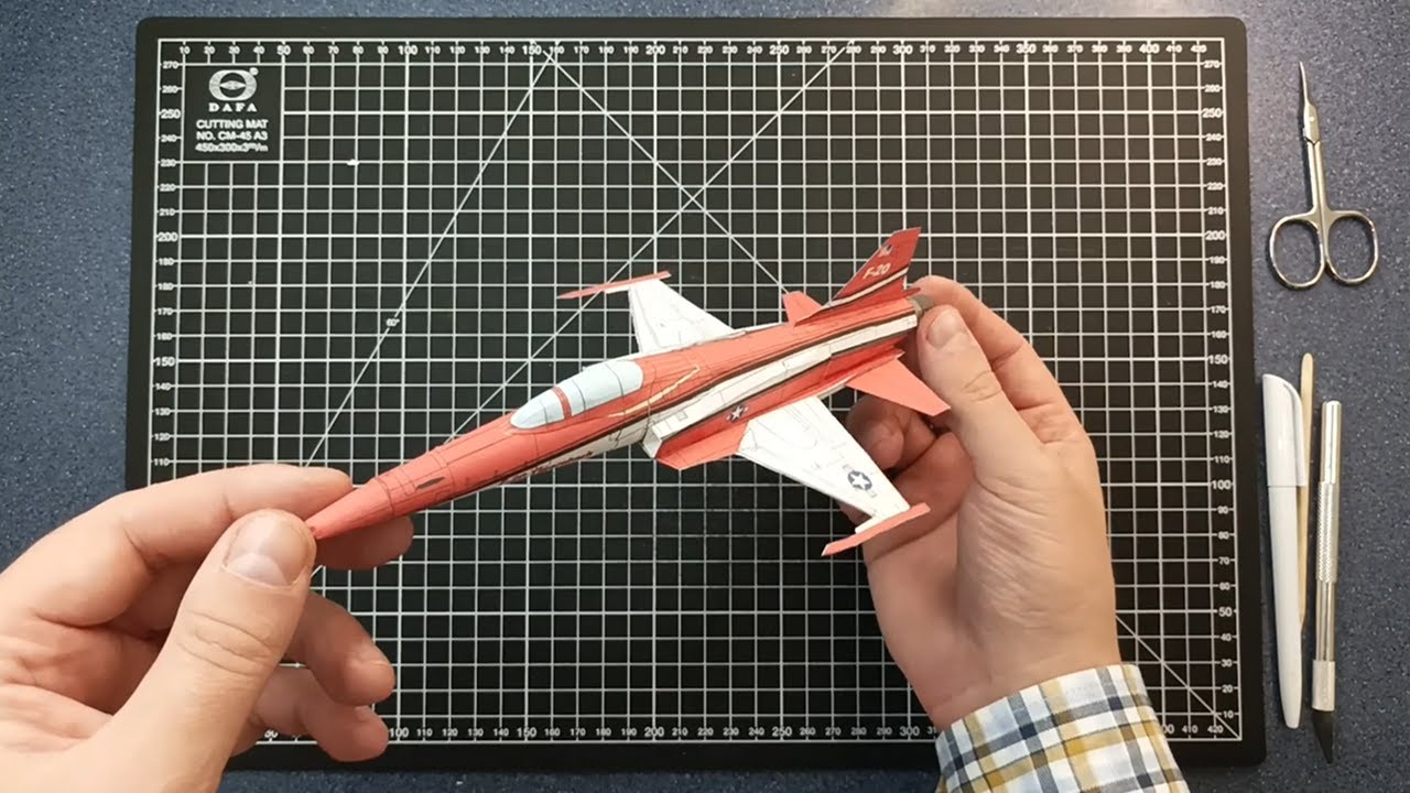 Paper model F-20 Tigershark | Airplane Fighter made of A4 paper