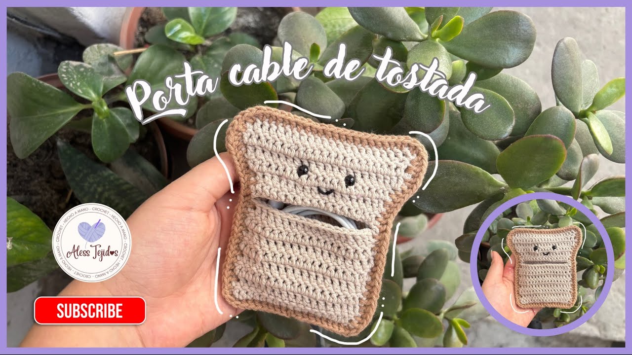TUTORIAL: porta cable de tostada a crochet #tejidos #crochet #tejedoras #amigurumi 