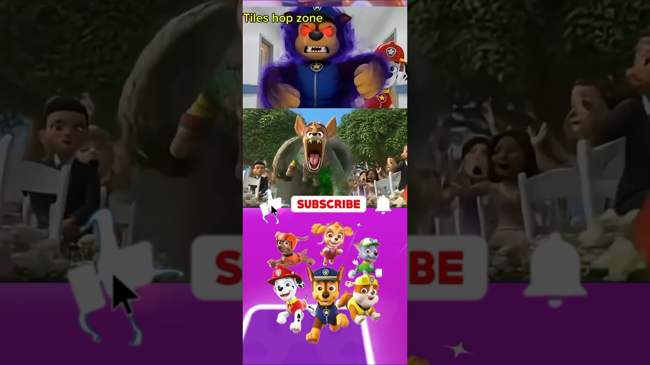 Paw Patrol Scary Chase 🆚 Ryder 🆚 Marshall | Fun Dance Tiles Hop 🎵 #shorts #coffindance