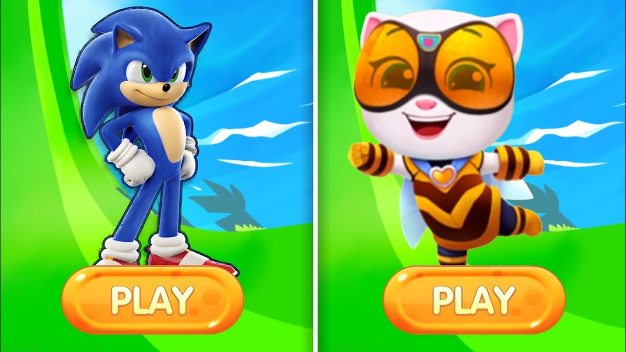 Sonic Dash Vs Talking Tom Hero Dash - Movie Sonic Vs All Boss Zazz Egman All characters unlocked 