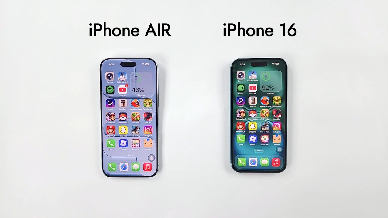 Apple iPhone AIR vs iPhone 16 - SPEED TEST 🥵
