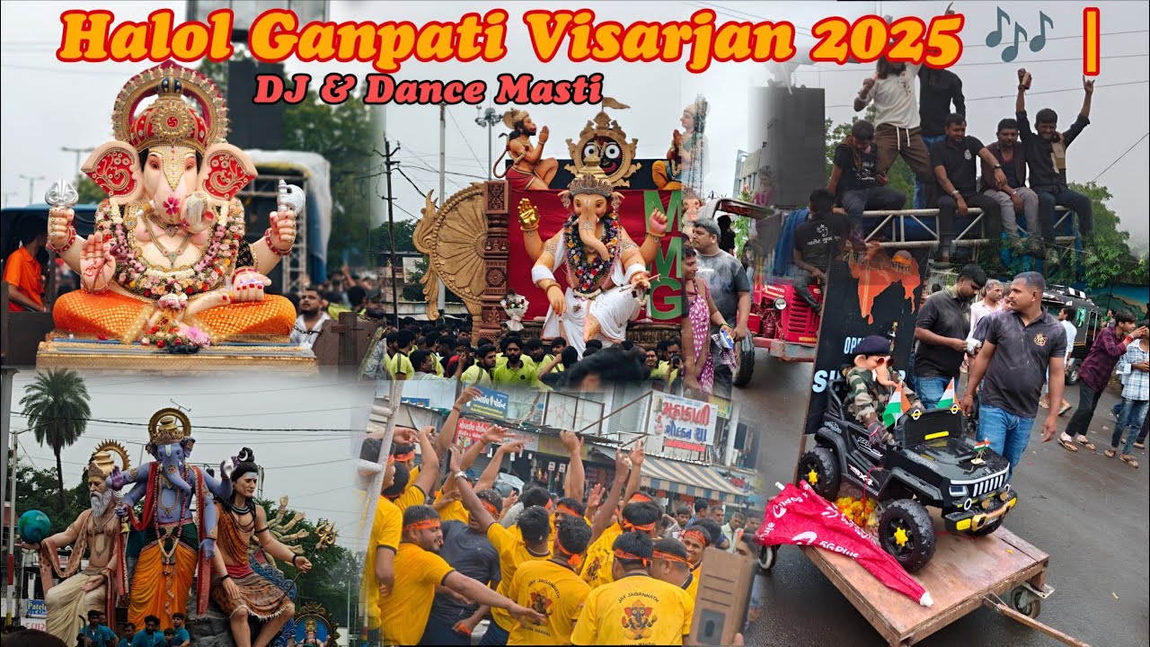 Halol Ganpati Visarjan 2025 🎶 | DJ & Dance Masti | Halol City Ganesh Yatra / Desi Vlogger Vibes 