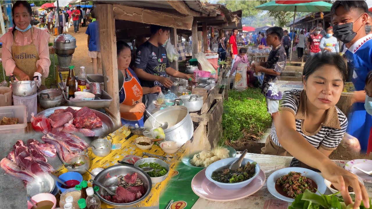 มาตลาดห้วยฝ้าย ต้องได้กินลาบสดๆ  #เชนจัง