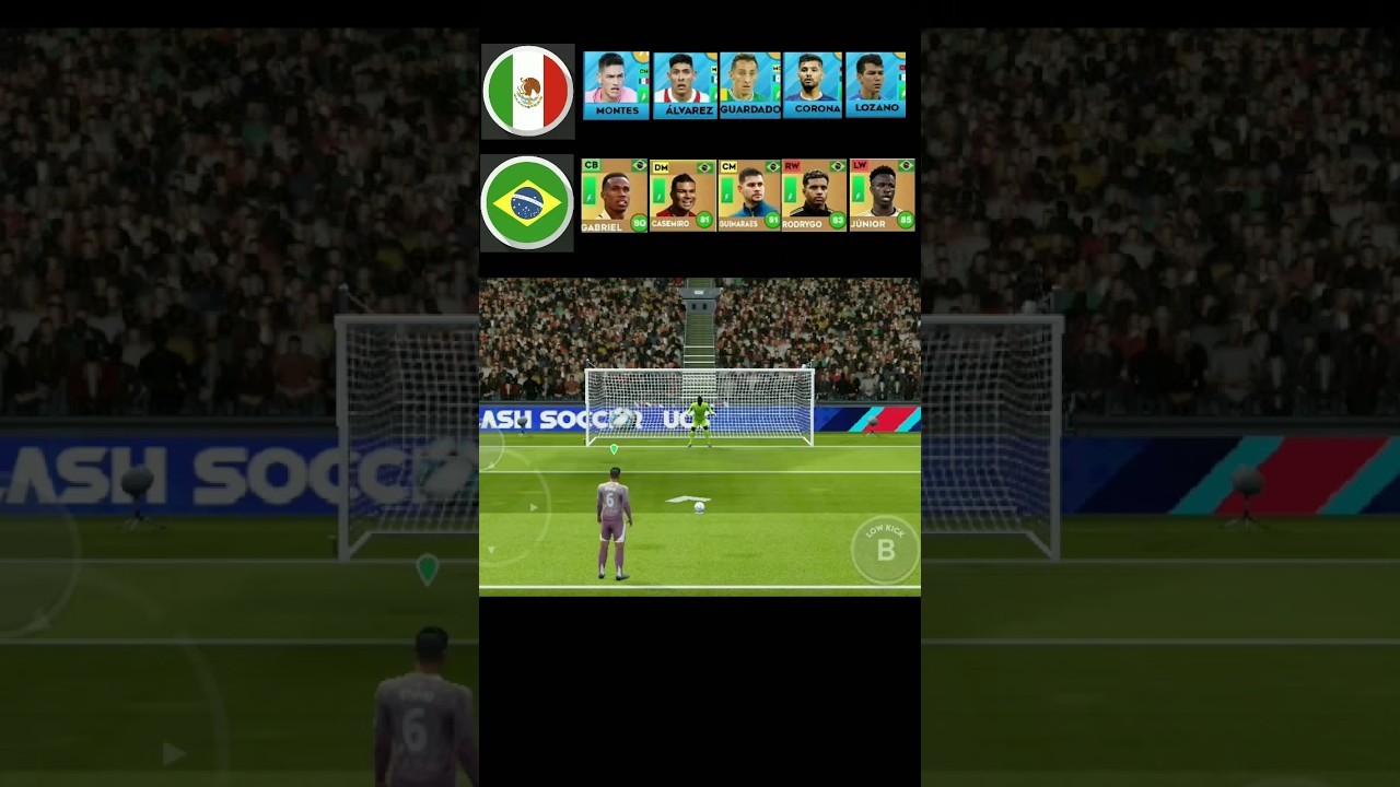 DLS 2024 Brazil vs Mexico penalty shootout in Friendly Game #dls24 #dreamleaguesoccer #shorts #dls