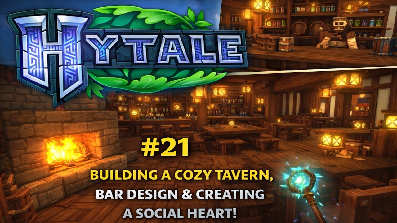 Hytale Journey #21 – Building a Cozy Tavern, Bar Design & Creating a Social Heart | The genM