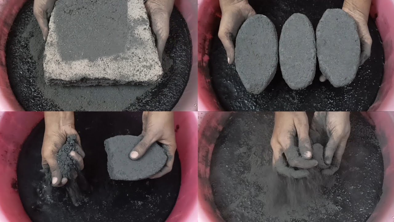 Soft Smokey💨🌪️Crispy Crunchy Gritty🖤Charcoal Potatoes Crumbling in💦 & Paste Mixing/Playing ASMR