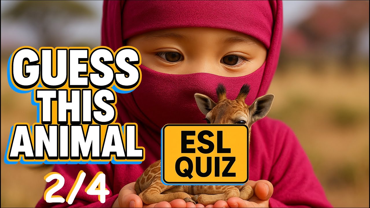 ESL Animal Quiz Song | Guess the Animal with Pink Ninja (Part 2 of 4)