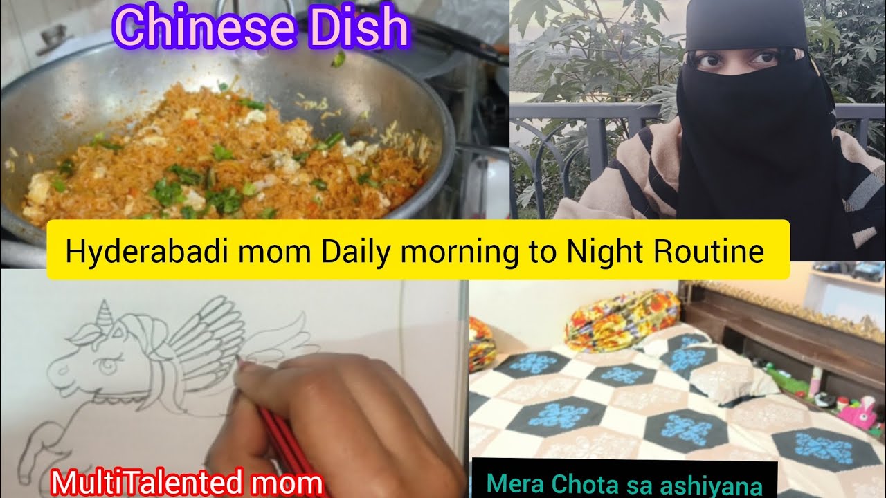 Indian Hyderabadi Mom Daily Routine ❤️❤️||Fried Rice Recipe❣️❣️||unicorn Drawing