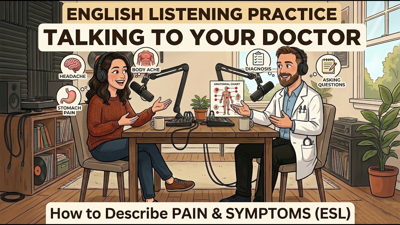 English Listening Practice – Talking to Your Doctor | How to Describe Pain & Symptoms (ESL)