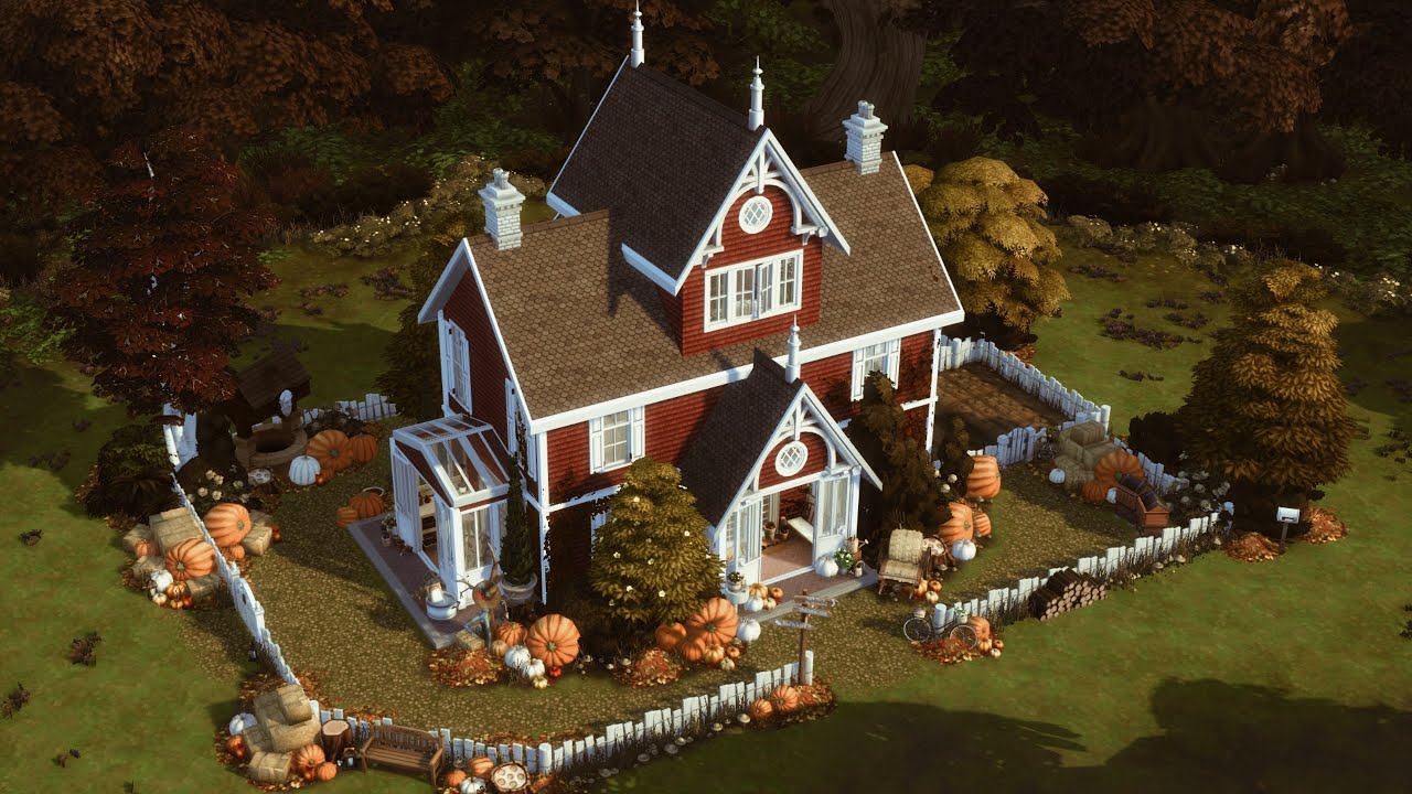 Pumpkin Cottage // The Sims 4: Speed Build (With CC)
