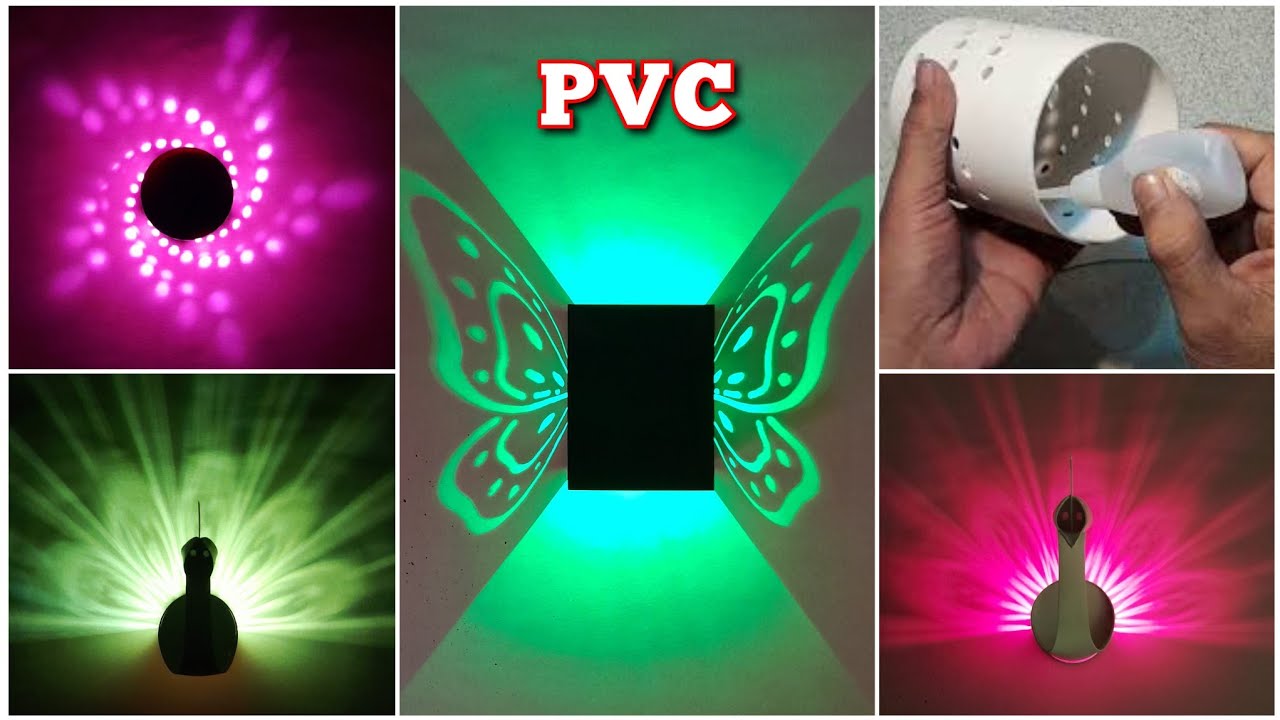 3 ide Pencahayaan modern dari Pipa PVC || Lampu hias Dinding penyinaran ruang Dekoratif. DIY