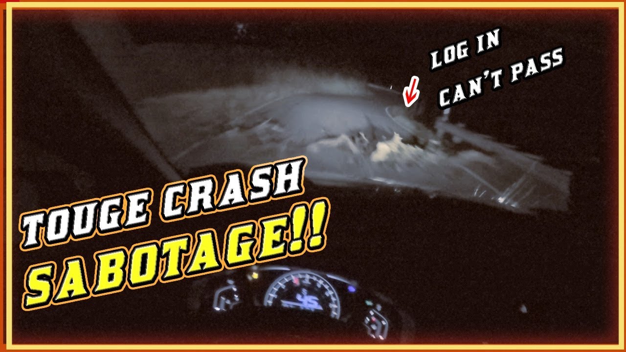 峠 SABOTAGED! Crashed into roadblock on Touge Run / Canyon Road