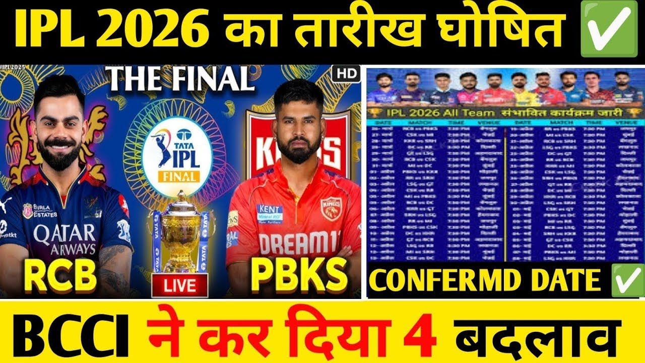 IPL 2026 Start Date & Schedule Announced | IPL 2026 Kab Shuru Hoga | IPL Schedule 2026