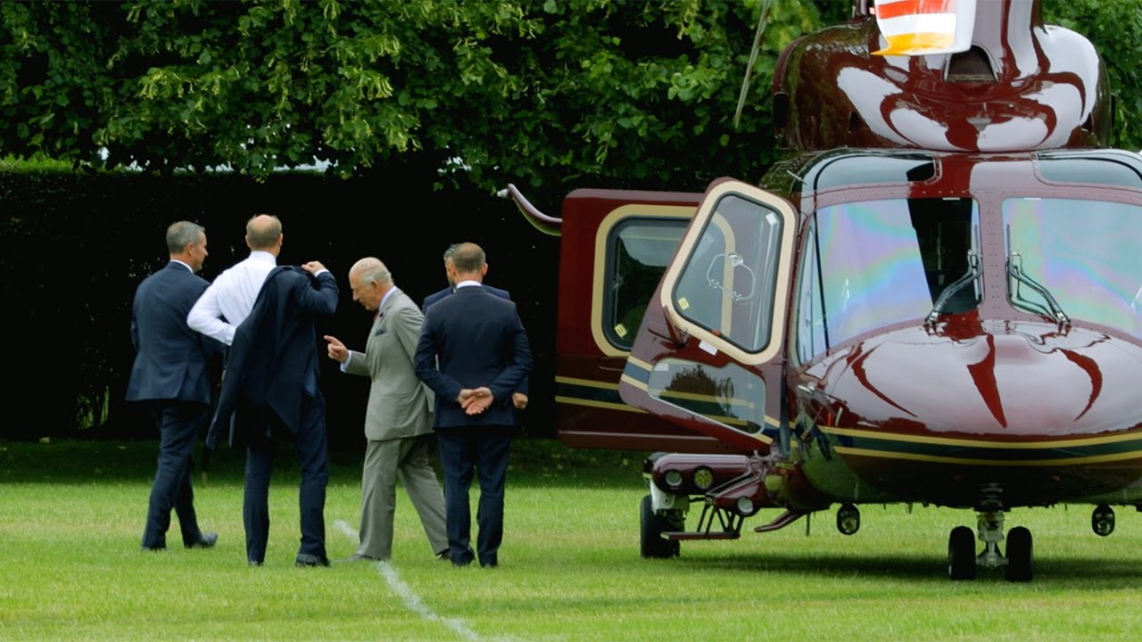 King Charles Steps Out of His AW139 Helicopter to Begin Holyrood Week in Edinburgh