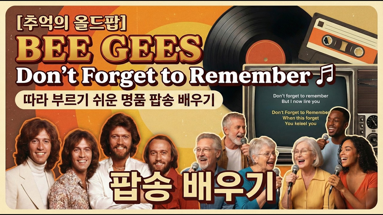 [추억의 올드팝] Bee Gees - Don't Forget to Remember(비지스, 돈포겟투리멤버미) 가사/해석/발음 🎵 | 따라 부르기 쉬운 명품 팝송배우기#추억의팝송