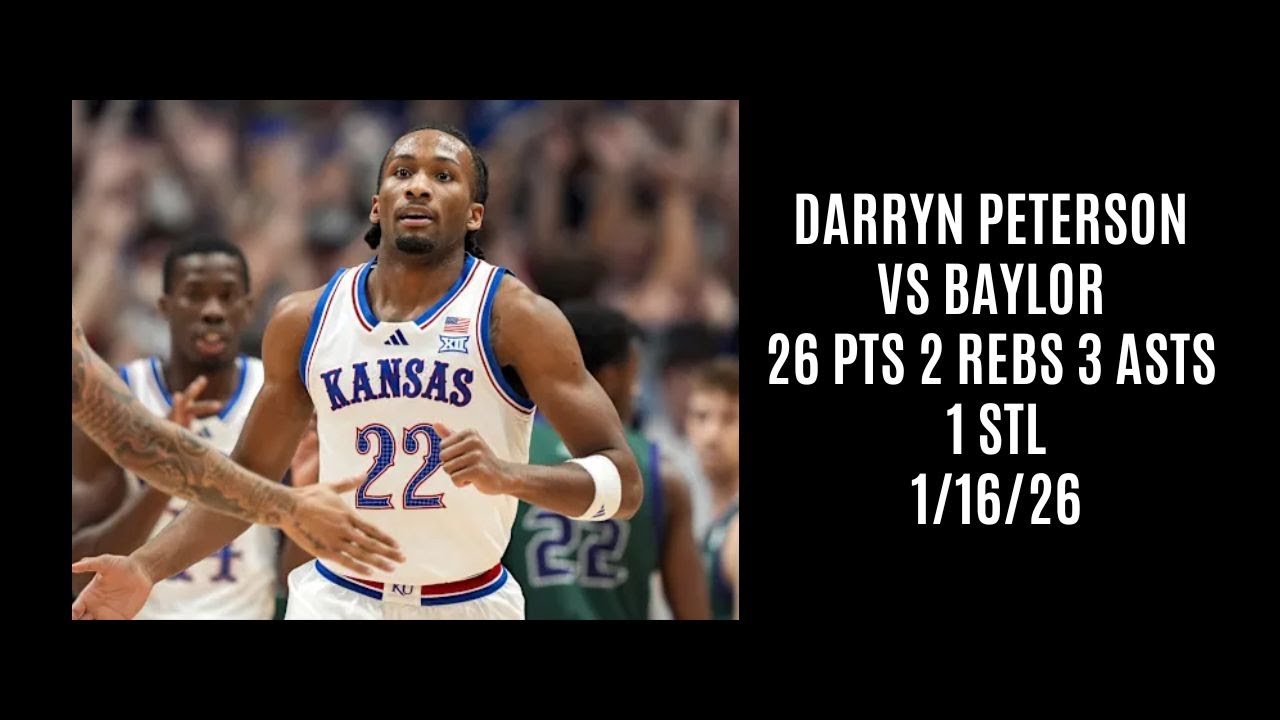 Darryn Peterson vs Baylor (26 PTS 2 REBS 3 ASTS 1 STL) 1/16/26