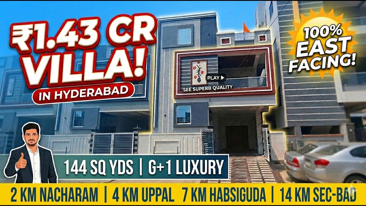 VIP - 004 | ₹1.43 CR Luxury G+1 Villa for Sale | 144 Sq Yds | East Facing | 2 KM from Nacharam