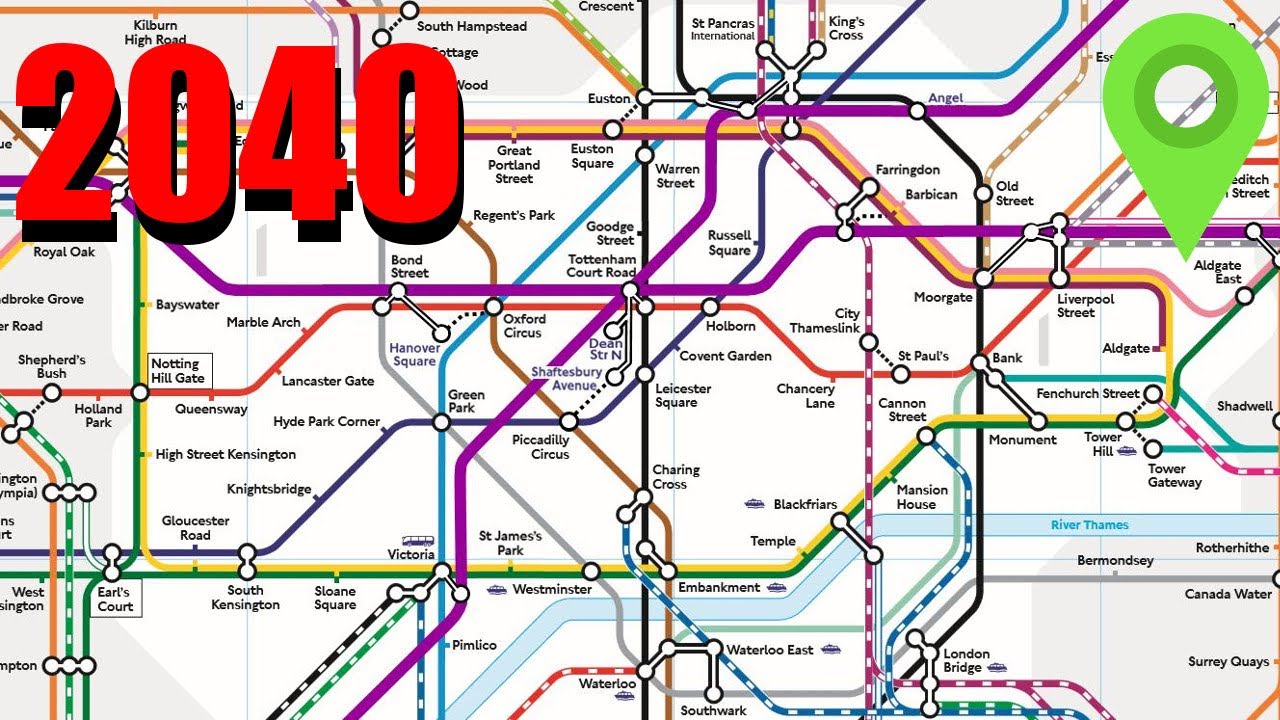 Карта лондонского метро 2040 года