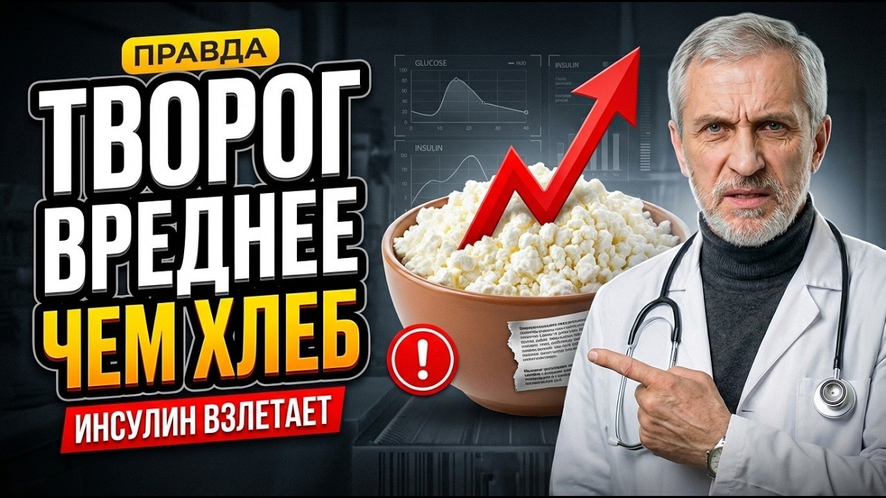 Едите ТВОРОГ каждый день? | ИНСУЛИН скачет КАК НА САХАРЕ (Обезжиренный ТВОРОГ = ОБМАН)
