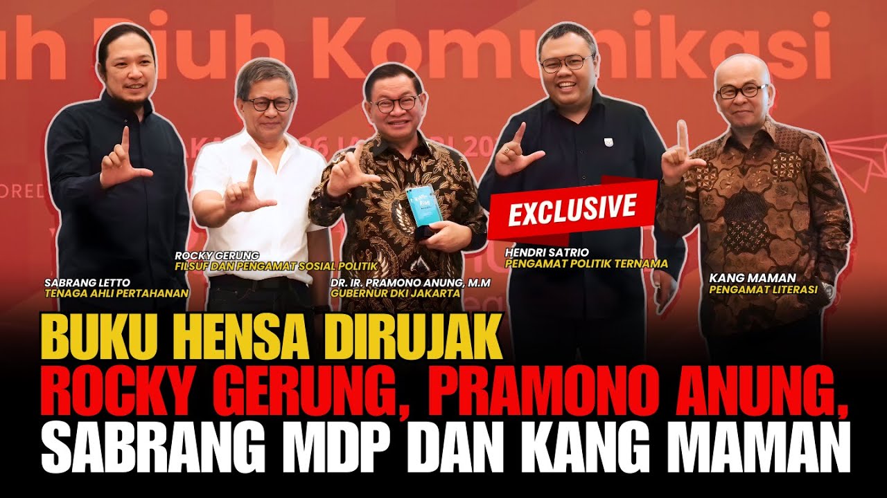 Buku Hensa Dirujak Rocky Gerung, Pramono Anung, Sabrang MDP dan Kang Maman