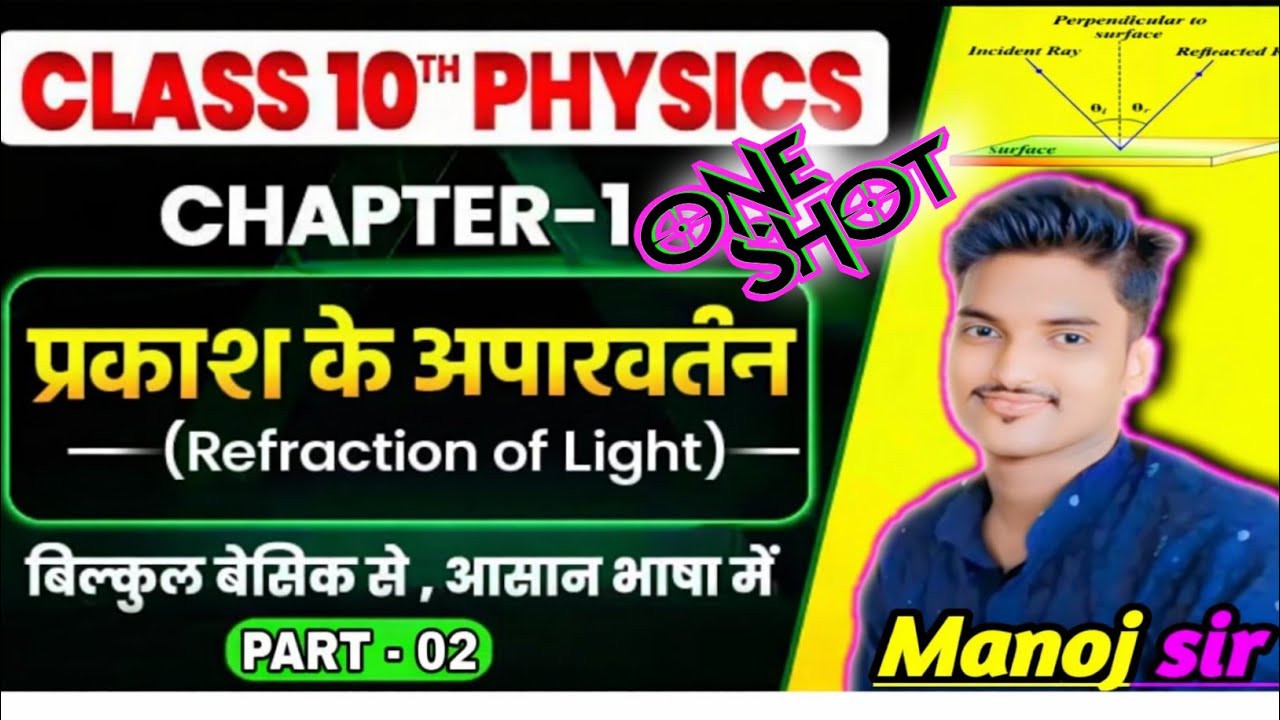 10th Physics Chapter 2 One shot | प्रकाश का अपवर्तन | Refraction of Light |10th Physics Bihar Board