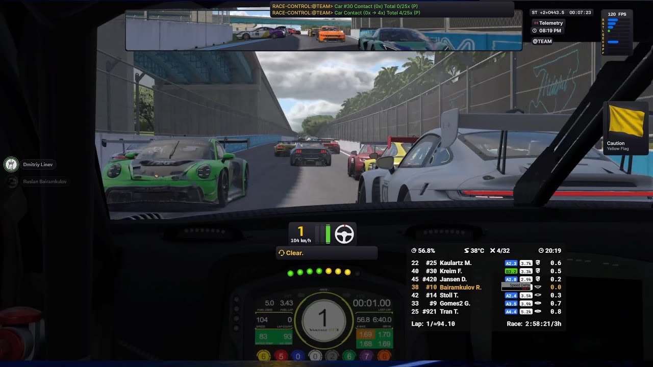 iRacing - 26S1 - GT Endurance - 1.Miami (Стартовая жесть)