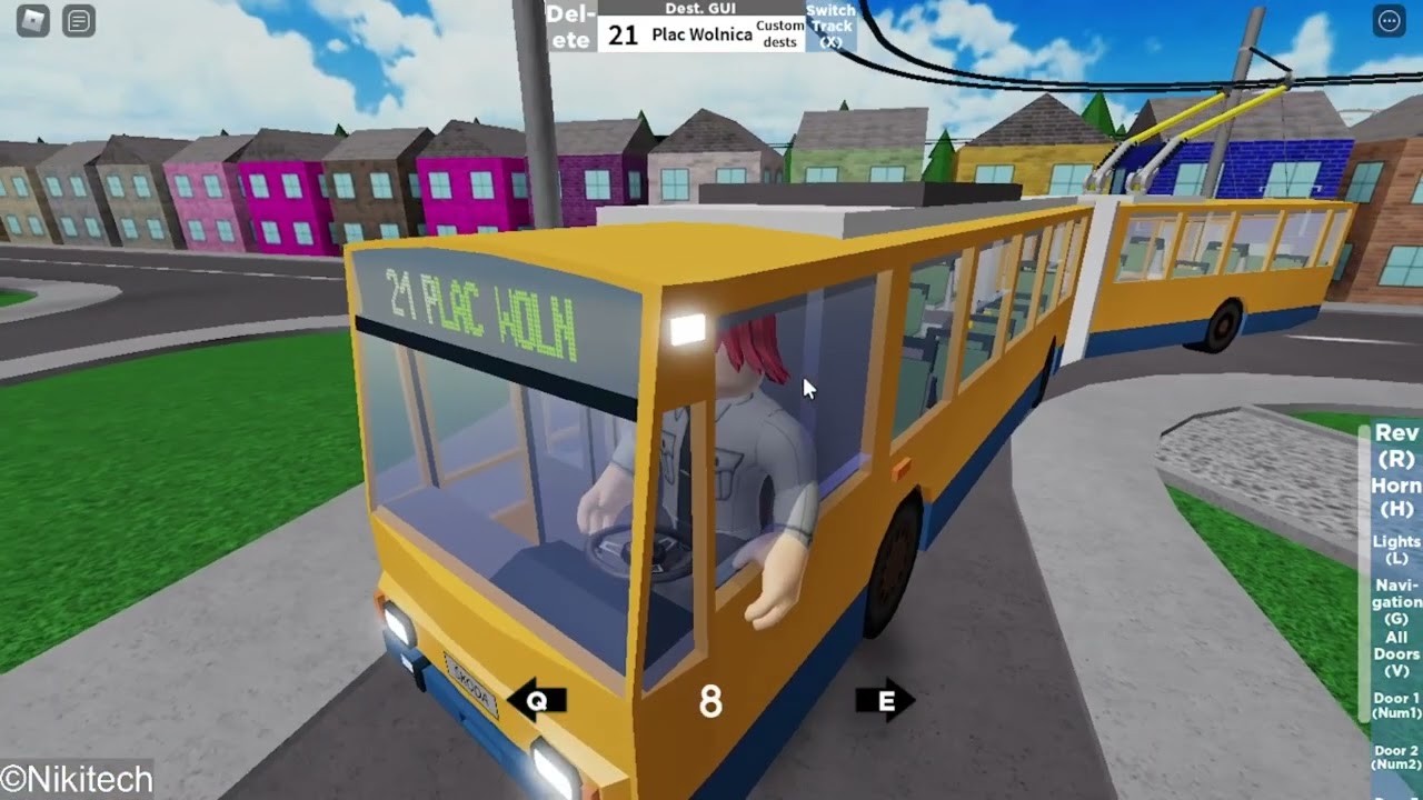 Nikitech за рулём Троллейбуса! + ИНФОРМАТОР  | Nid's Buses & Trams  (Route 21). [Roblox]