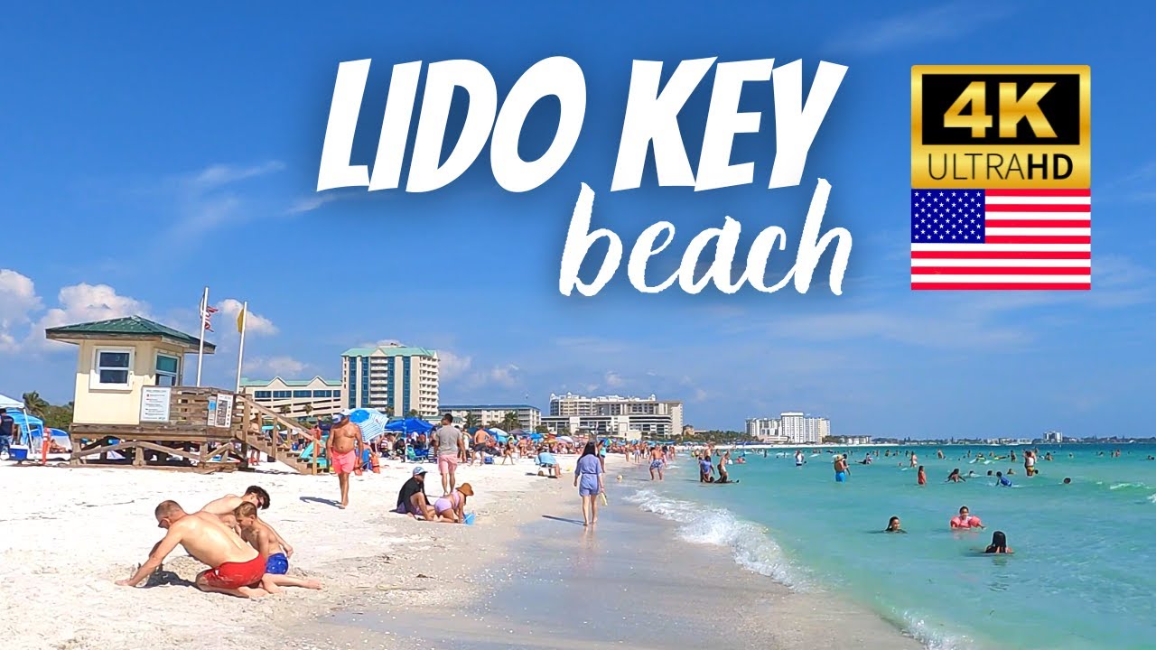 Walking Tour of Lido Key Beach, Florida - North to South (No Talking) 4K | Sarasota | USA | May 2023