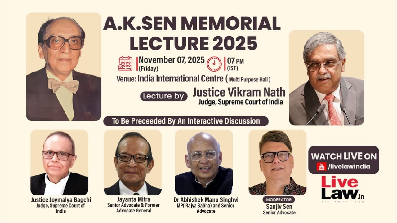 Justice Vikram Nath To Deliver 2025 AK Sen Memorial Lecture