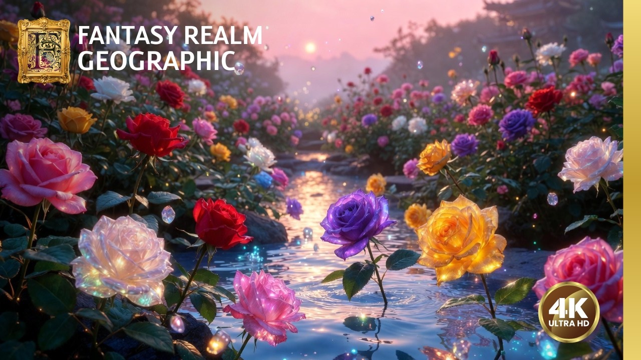 🌹✨ Into the Heart of the Roses | Floating Petals & 432Hz Binaural Serenity | 4K