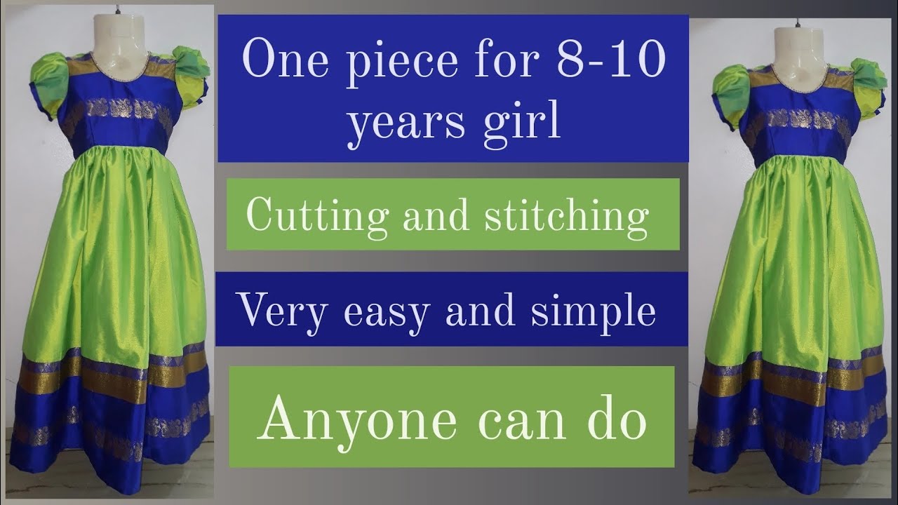 one piece for 8-10 years old girls|very easy and simple one piece cutting and stitching