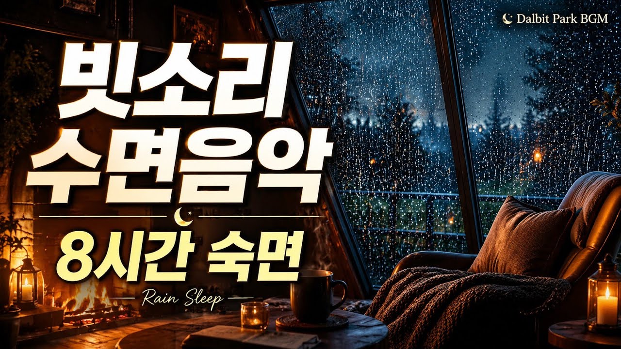 🌙 빗소리와 달빛 피아노 8시간 깊은 수면 음악