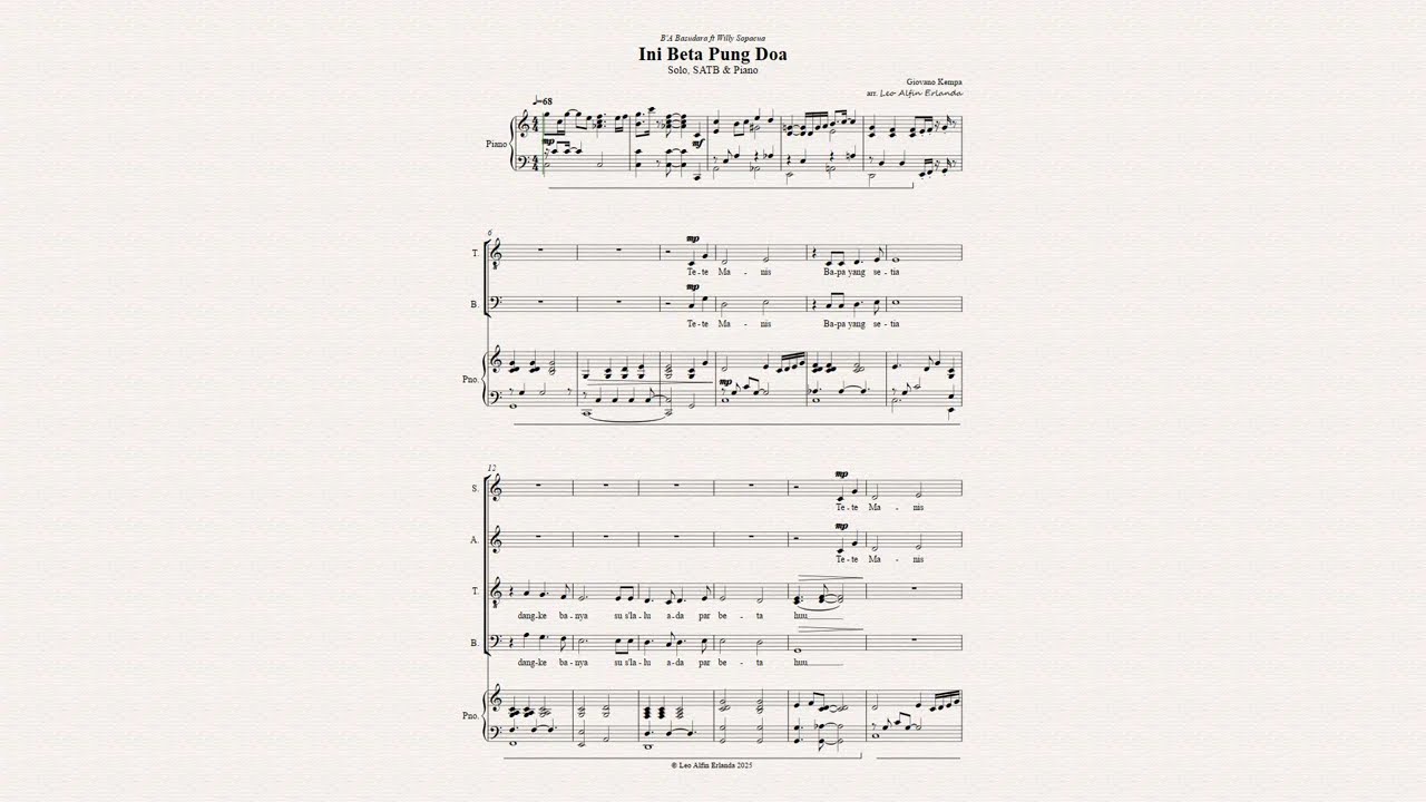 Ini Beta Pung Doa - Giovano Kempa (SATB)